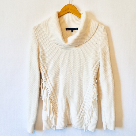 White House Black Market Sweaters - White House Black Market Cream Cowl Neck Sweater
